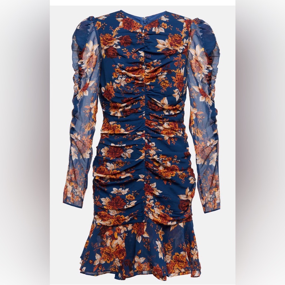 VERONICA BEARD HEDERA FLORAL SILK CREPE MINIDRESS